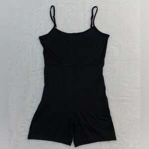 NWOT Black Stretchy Athletic Wear Shorts Onesie Leotard M/L Yoga Smoothing​
